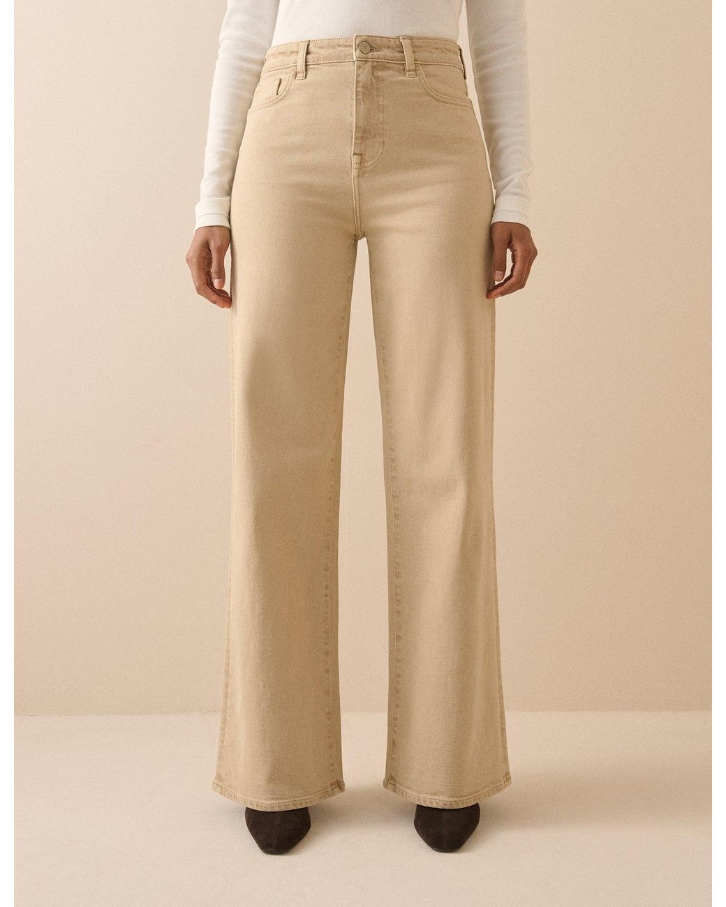 Nobody's Child Natural High Rise Soho Wide Leg Jeans