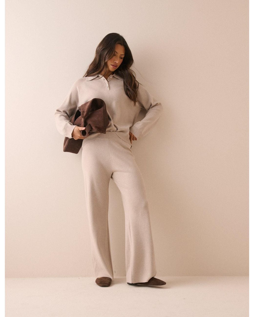 Nobody's Child Natural Knitted Lounge Trousers