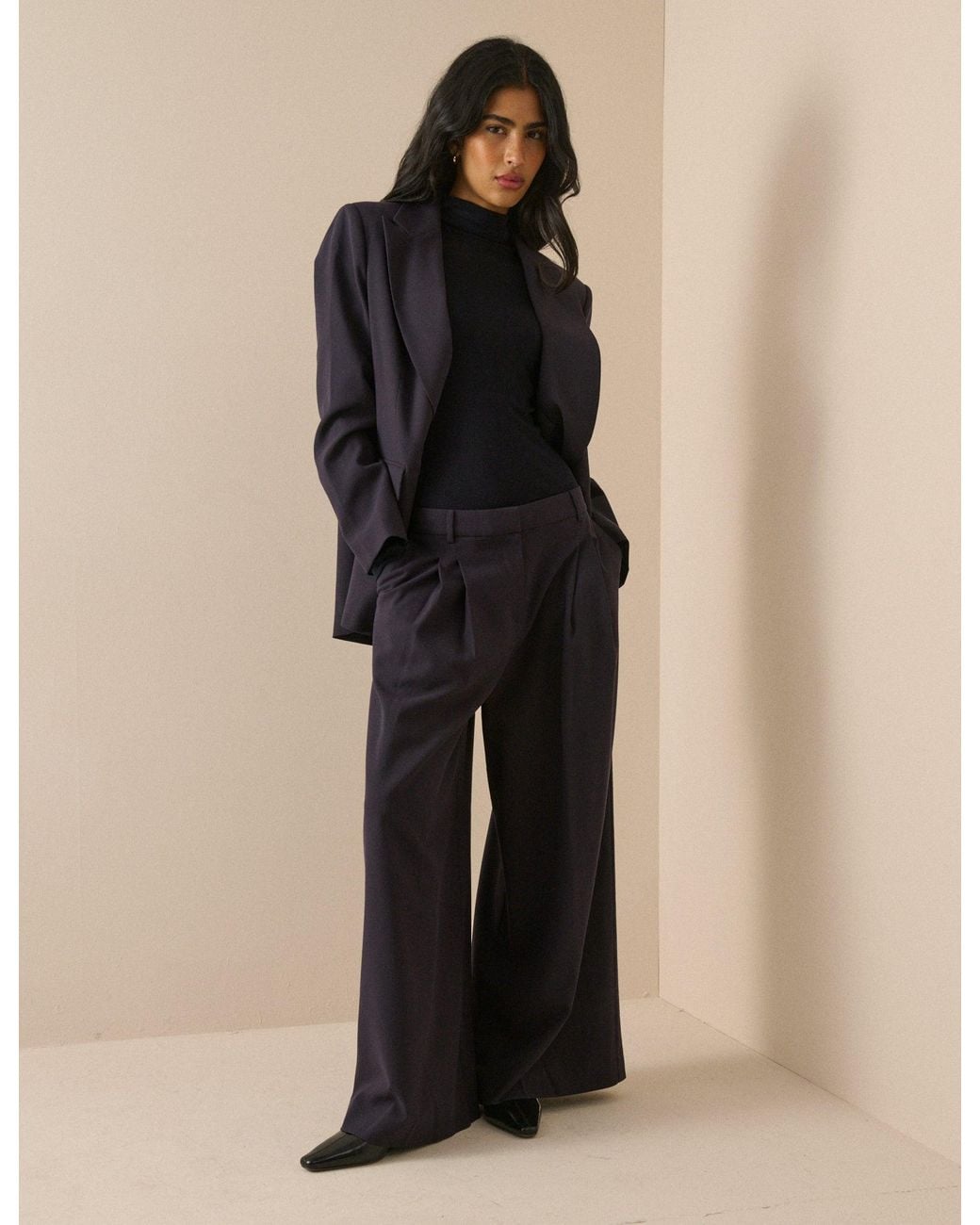 Nobody's Child Natural Super Wide Leg Trousers