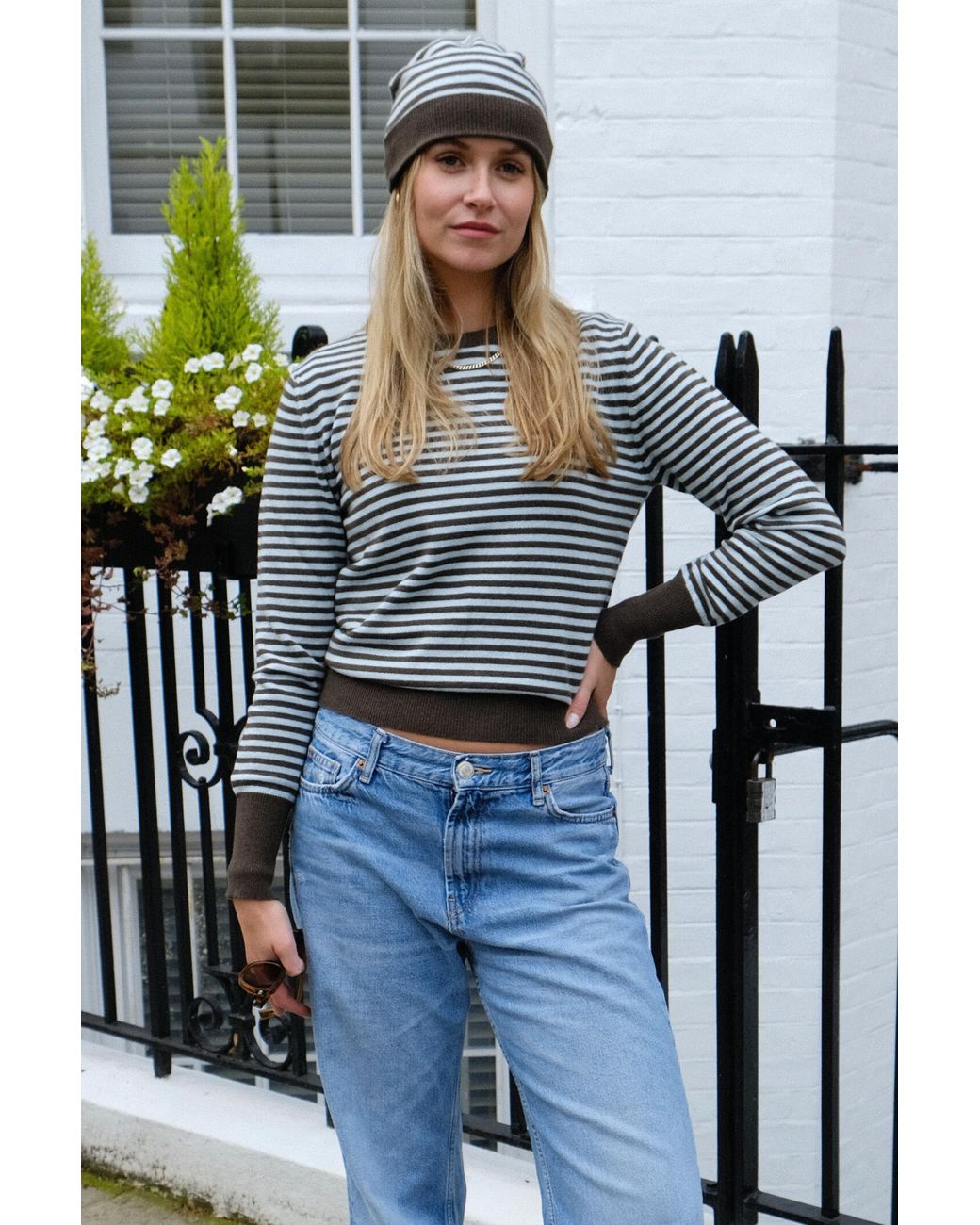 No Emotions UK Gray Striped Jumper