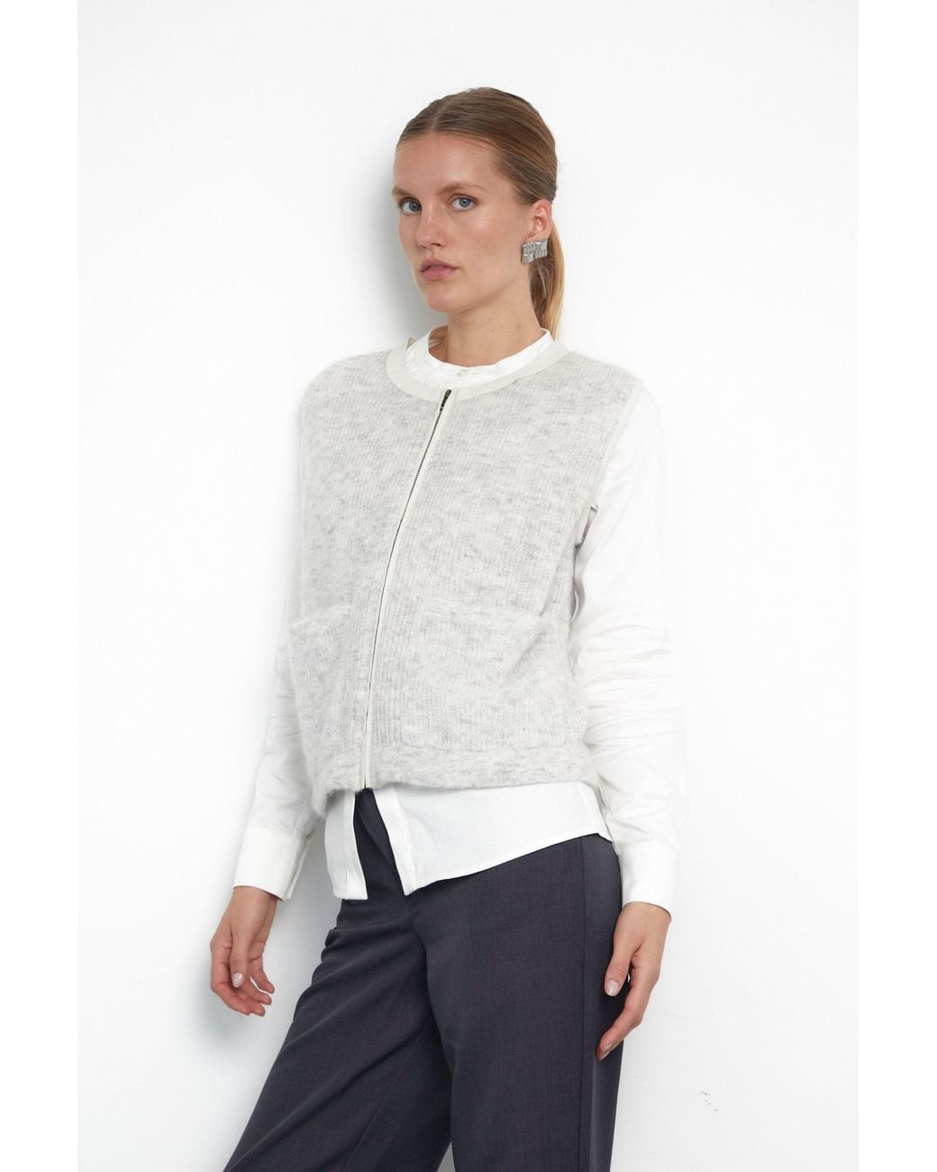 No Emotions UK White Mohair Gilet