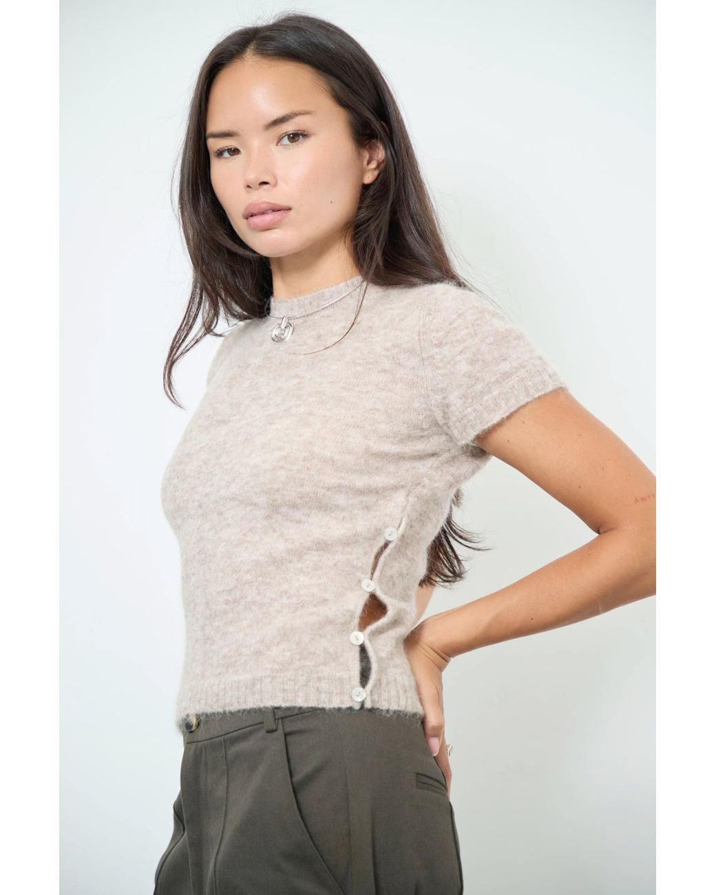 No Emotions UK Natural Twiggy Jumper