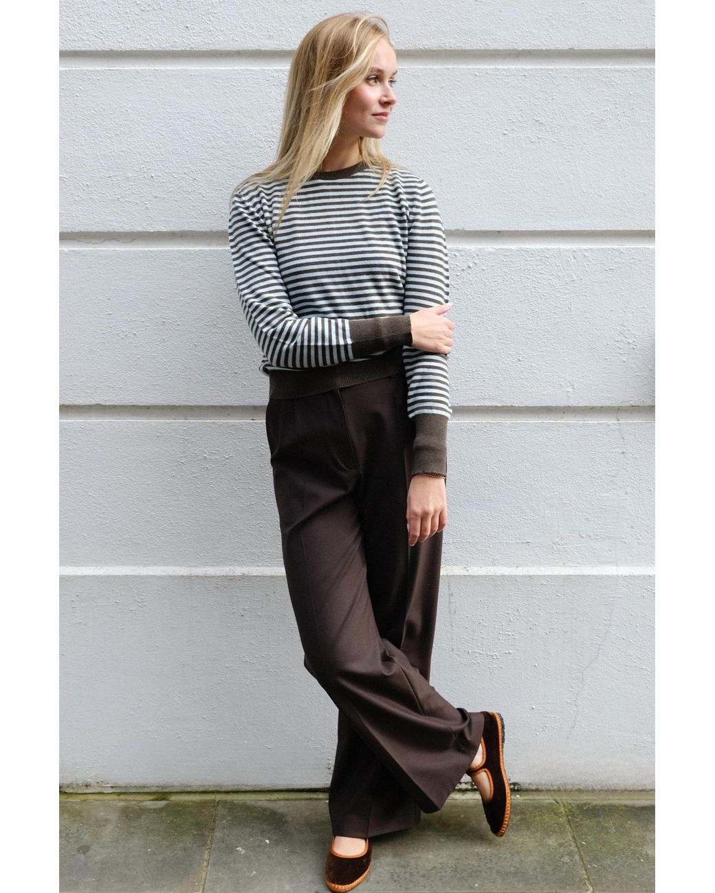 No Emotions UK Gray Striped Jumper