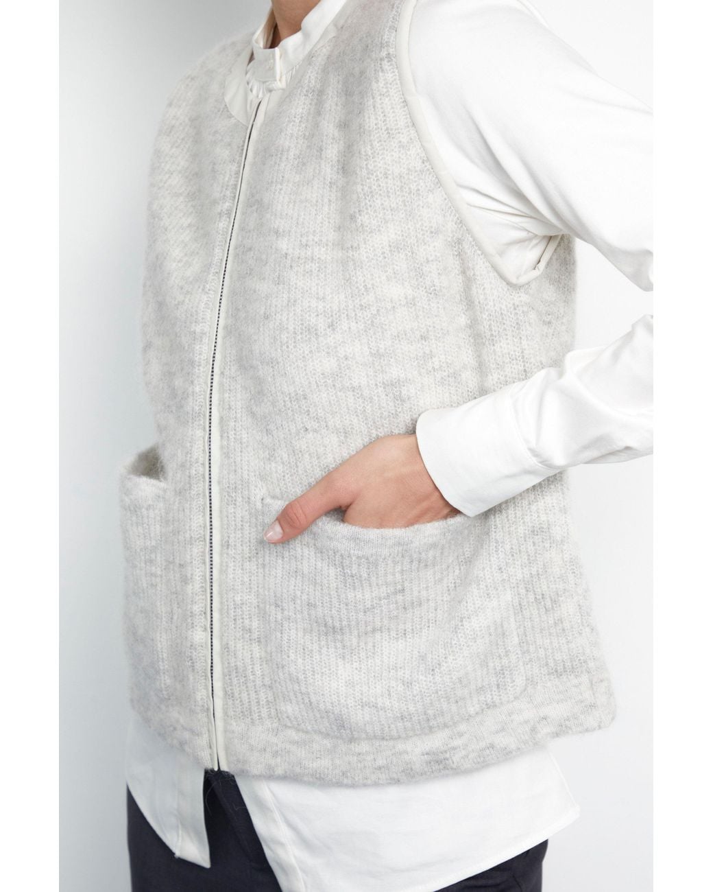No Emotions UK White Mohair Gilet