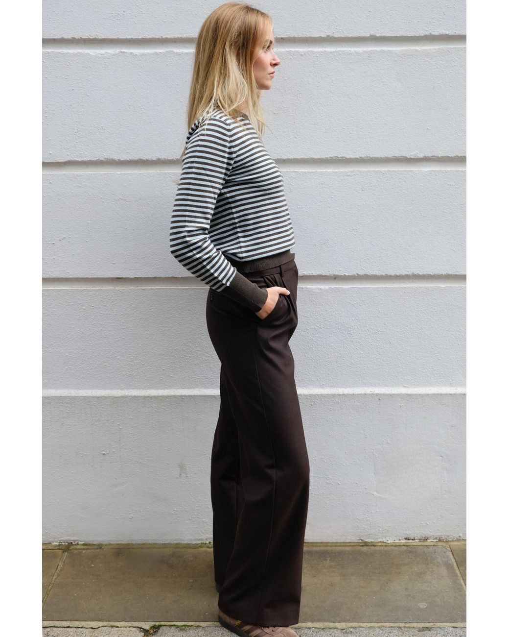 No Emotions UK Gray Striped Jumper