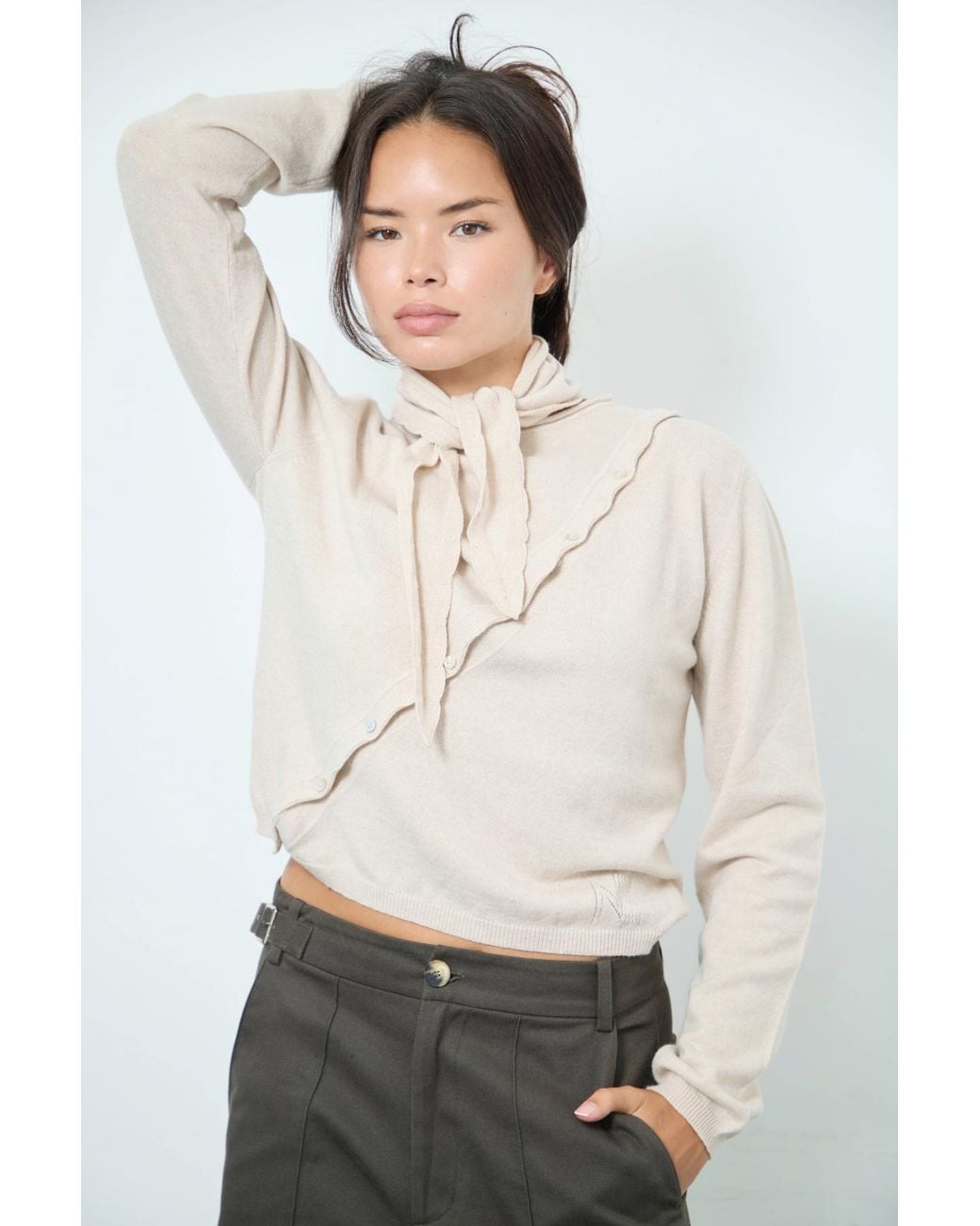 No Emotions UK White Alma Neck Scarf