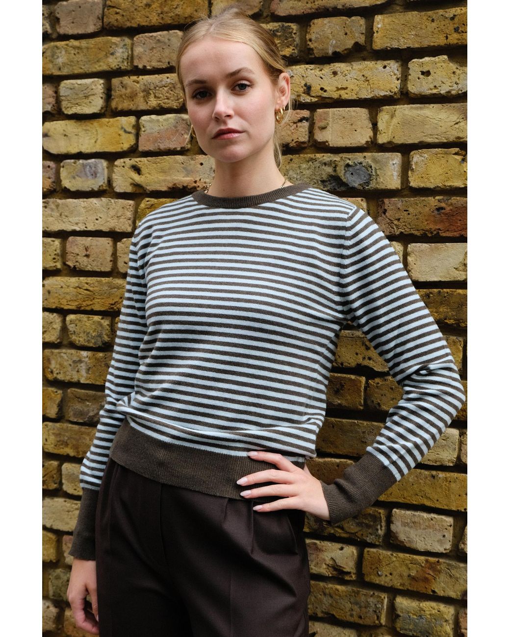 No Emotions UK Gray Striped Jumper