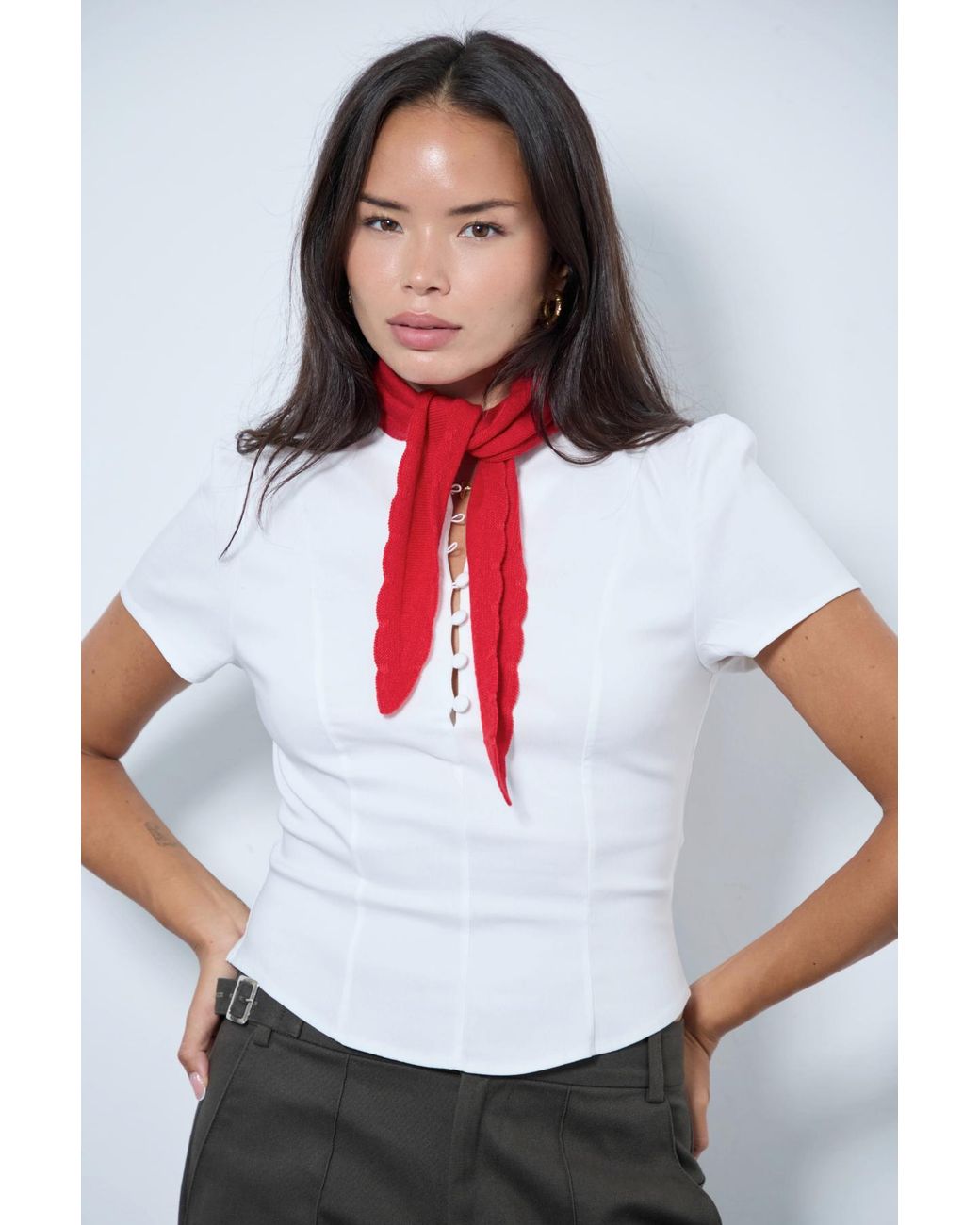 No Emotions UK White Alma Neck Scarf