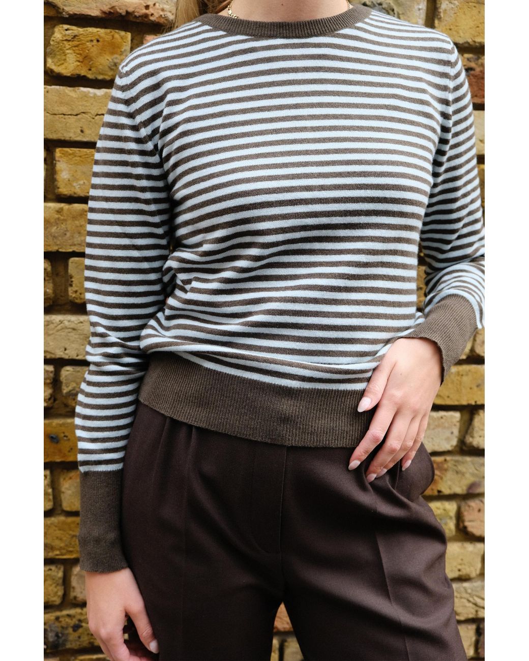 No Emotions UK Gray Striped Jumper