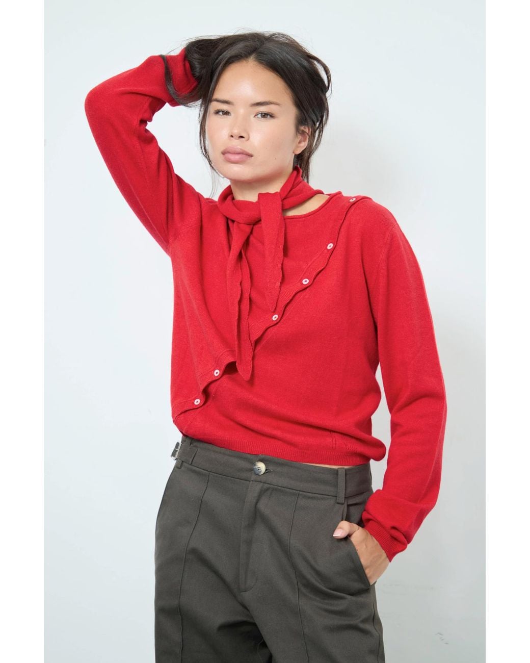 No Emotions UK Red Alma Cardigan