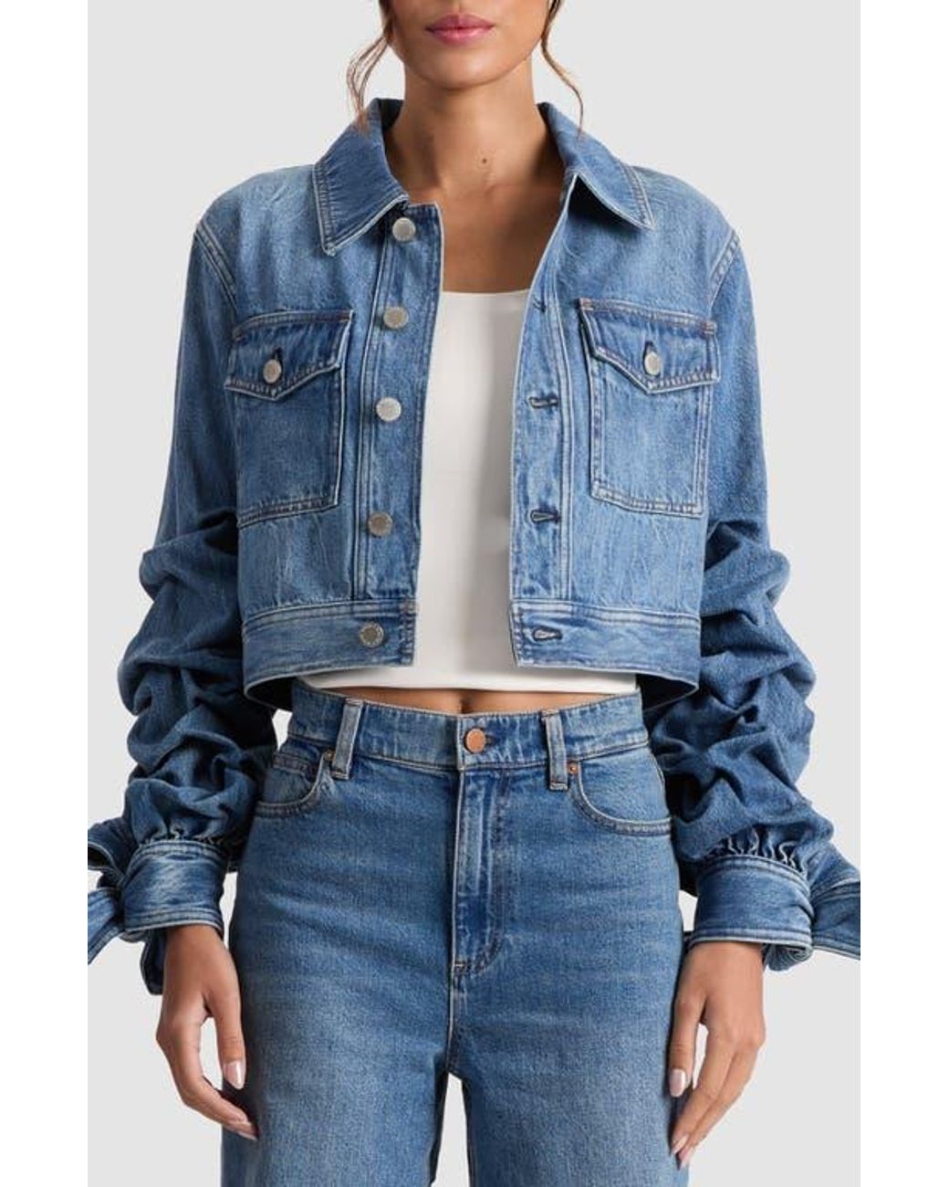 Alice + Olivia Tiff Denim Jacket in Blue | Lyst