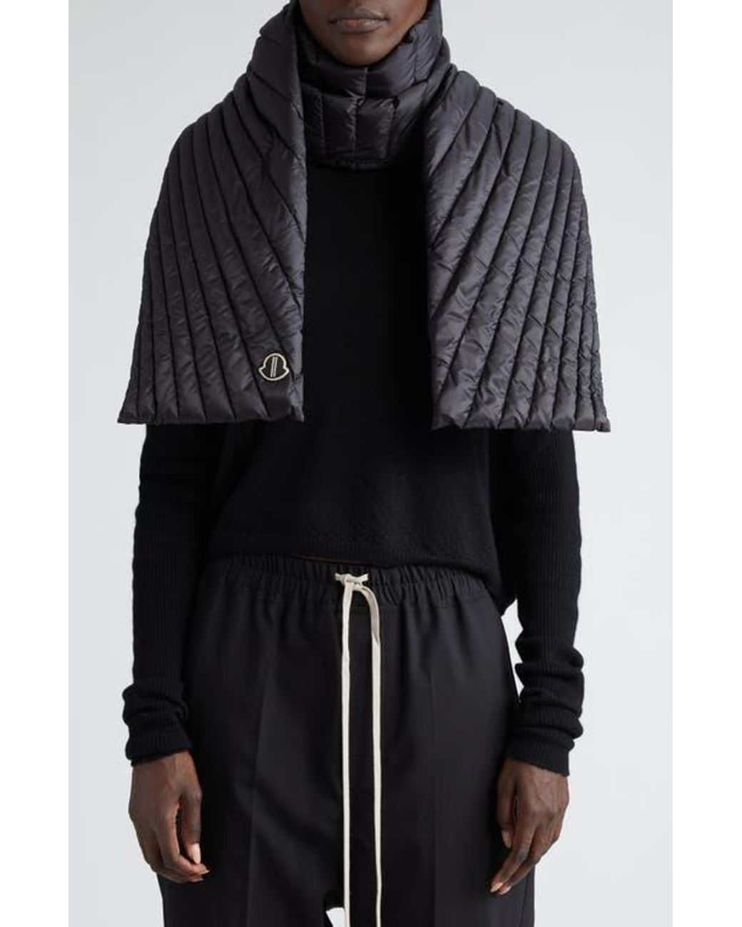 MONCLER × Rick Owens / x Rick Owens Radiance Scarf/マフラー/--/BLK/無地/メンズ rick-owens-Black-X-Moncler-