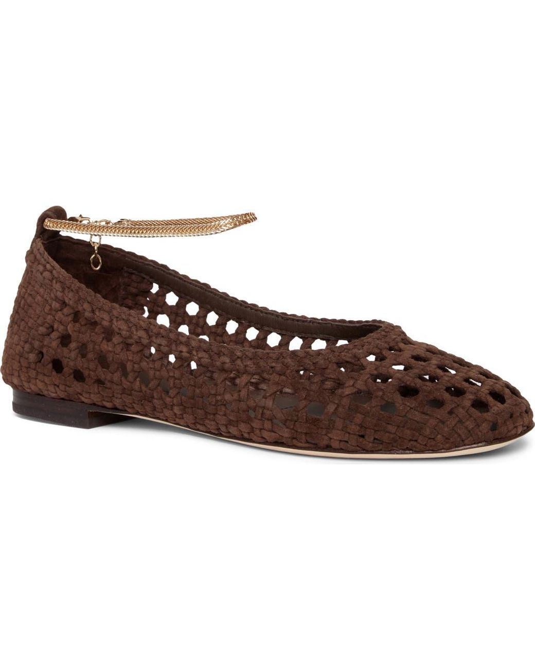 PAIGE Brown Juliette Ankle Strap Flat