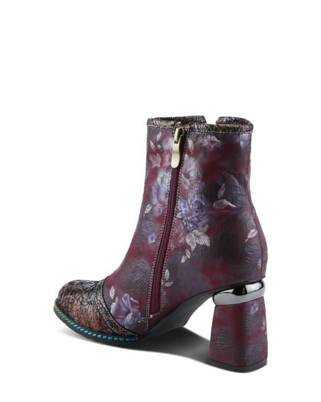 Spring Step Purple Carre Cap Toe Bootie