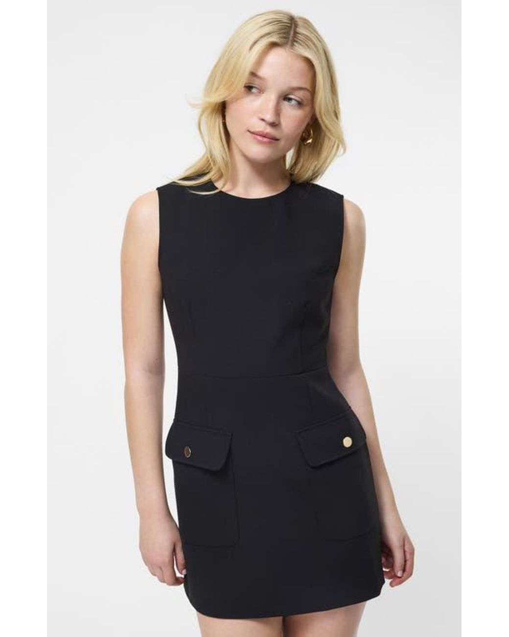 French Connection Azra Sleeveless Dual Pocket Twill Minidress in Black |  Lyst