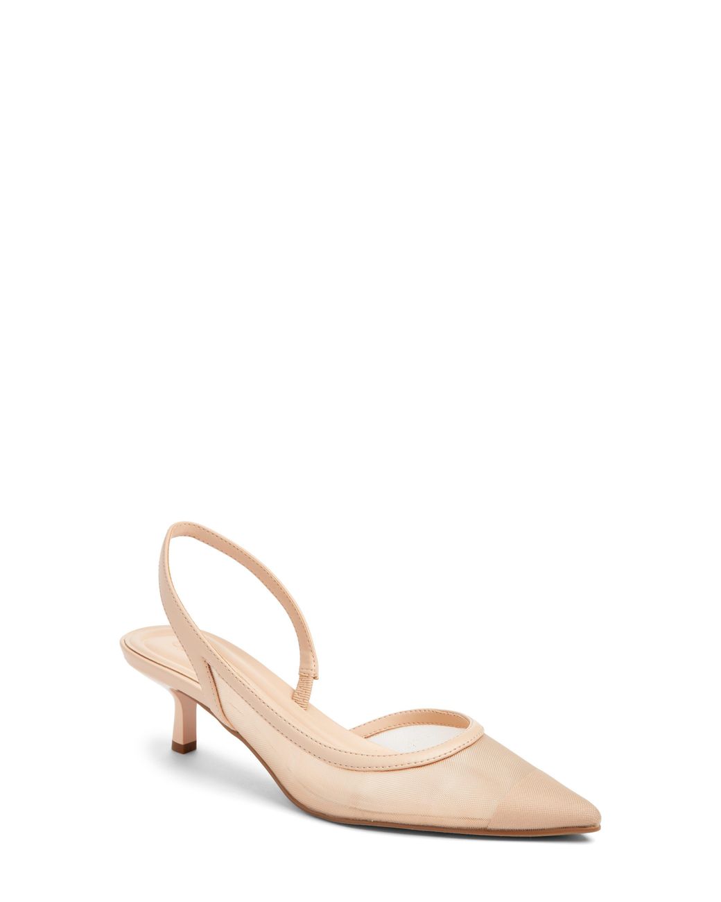 Open Edit Pink Corina Half D'Orsay Kitten Heel Slingback Pump