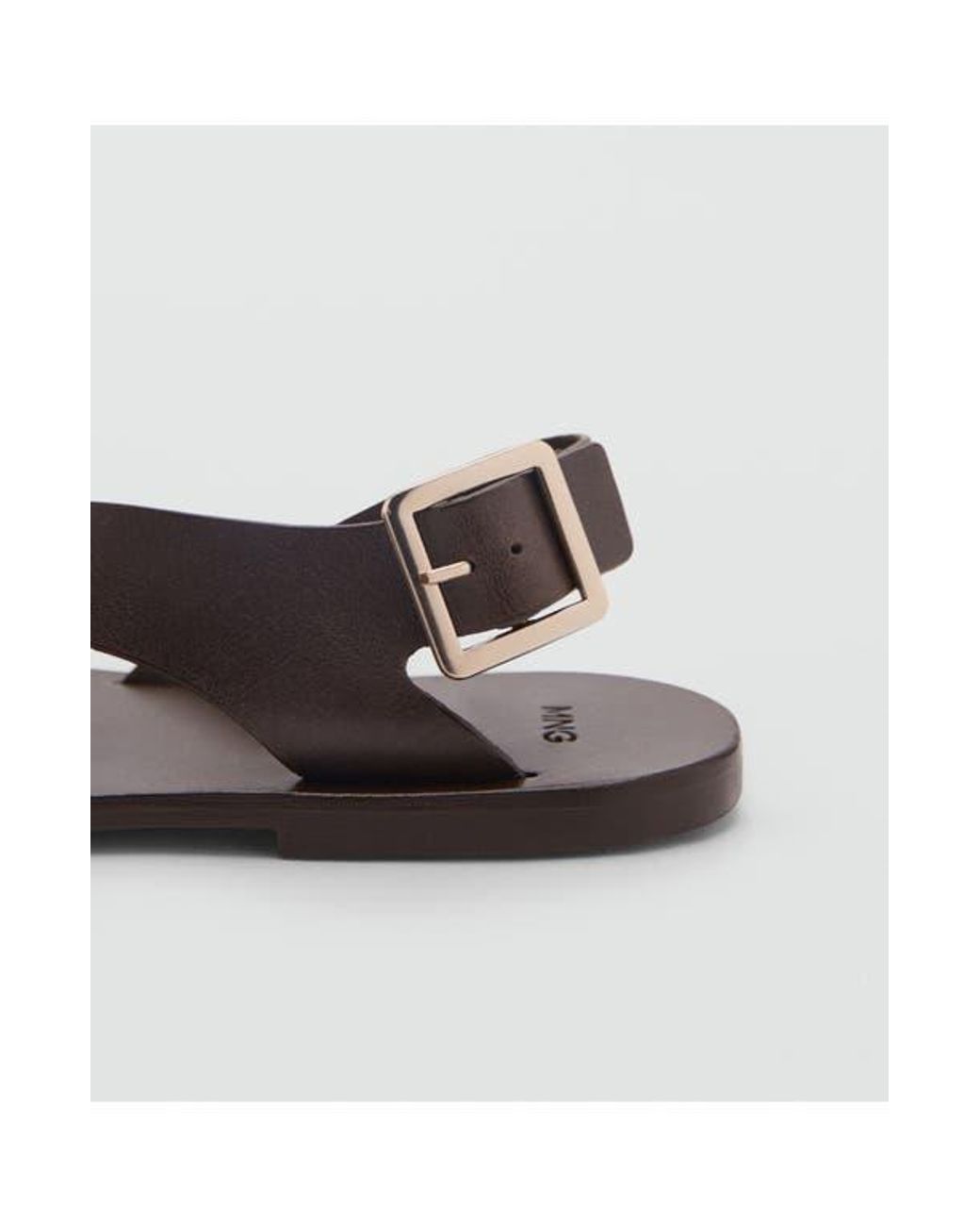 Mango Black Toe Loop Flat Sandal