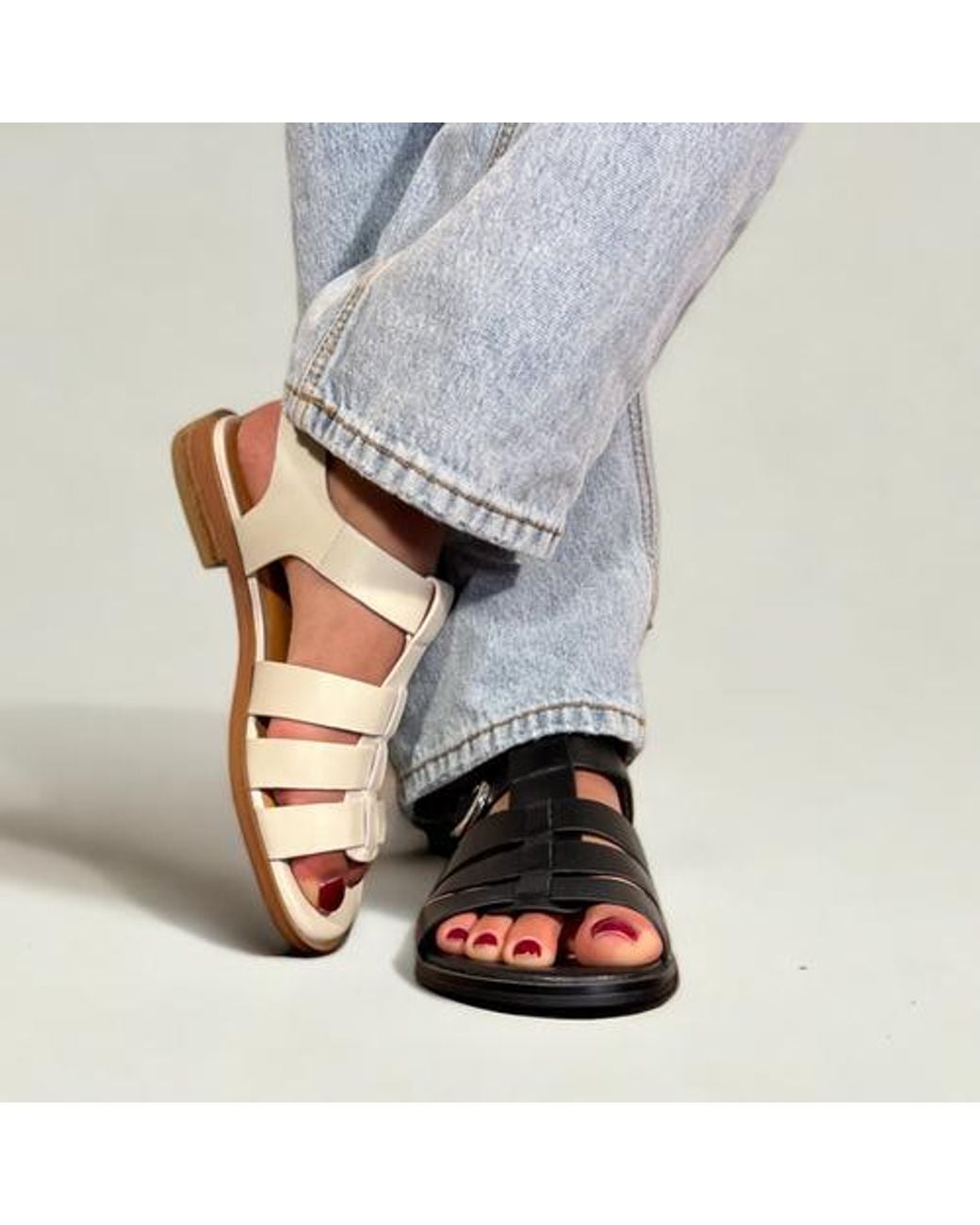 Amie Rafa Black Monaca Fisherman Sandals
