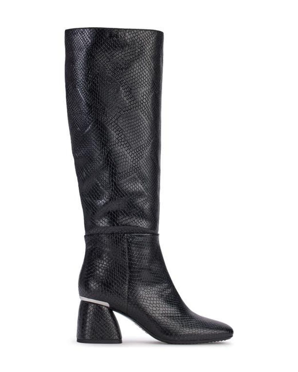 DKNY Black Cana Knee High Block Heel Boot