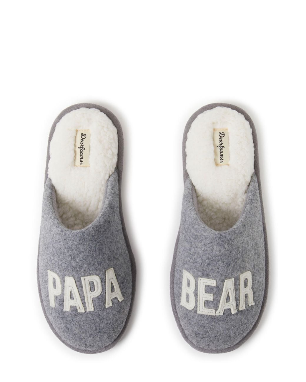 Dearfoams Metallic Carson Papa Bear Dad Scuff Slipper for men