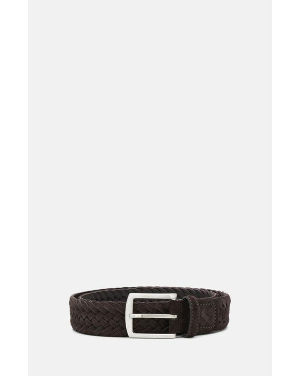 Scarosso Black Braided Belts for men