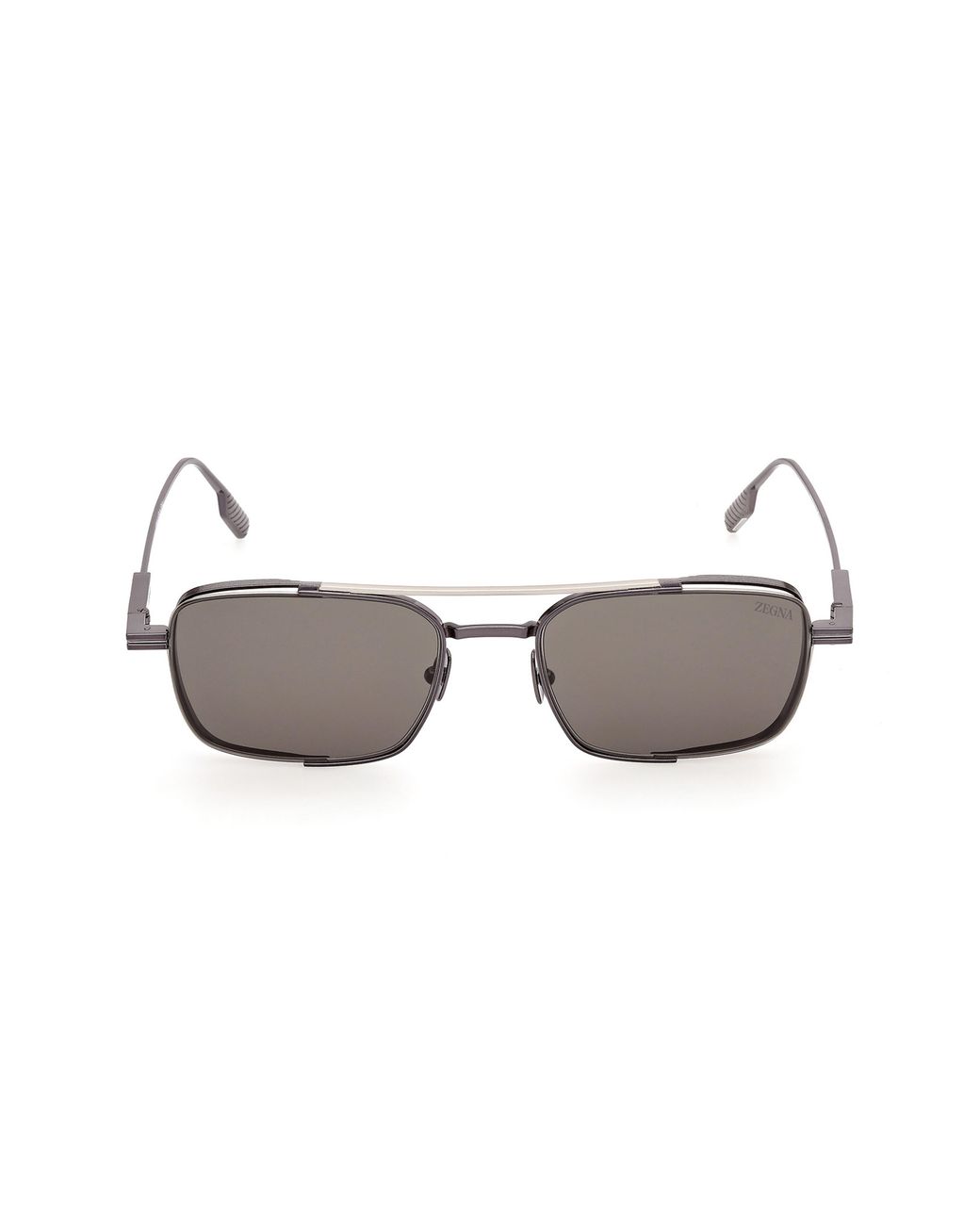 Zegna Gray 54Mm Rectangular Sunglasses for men