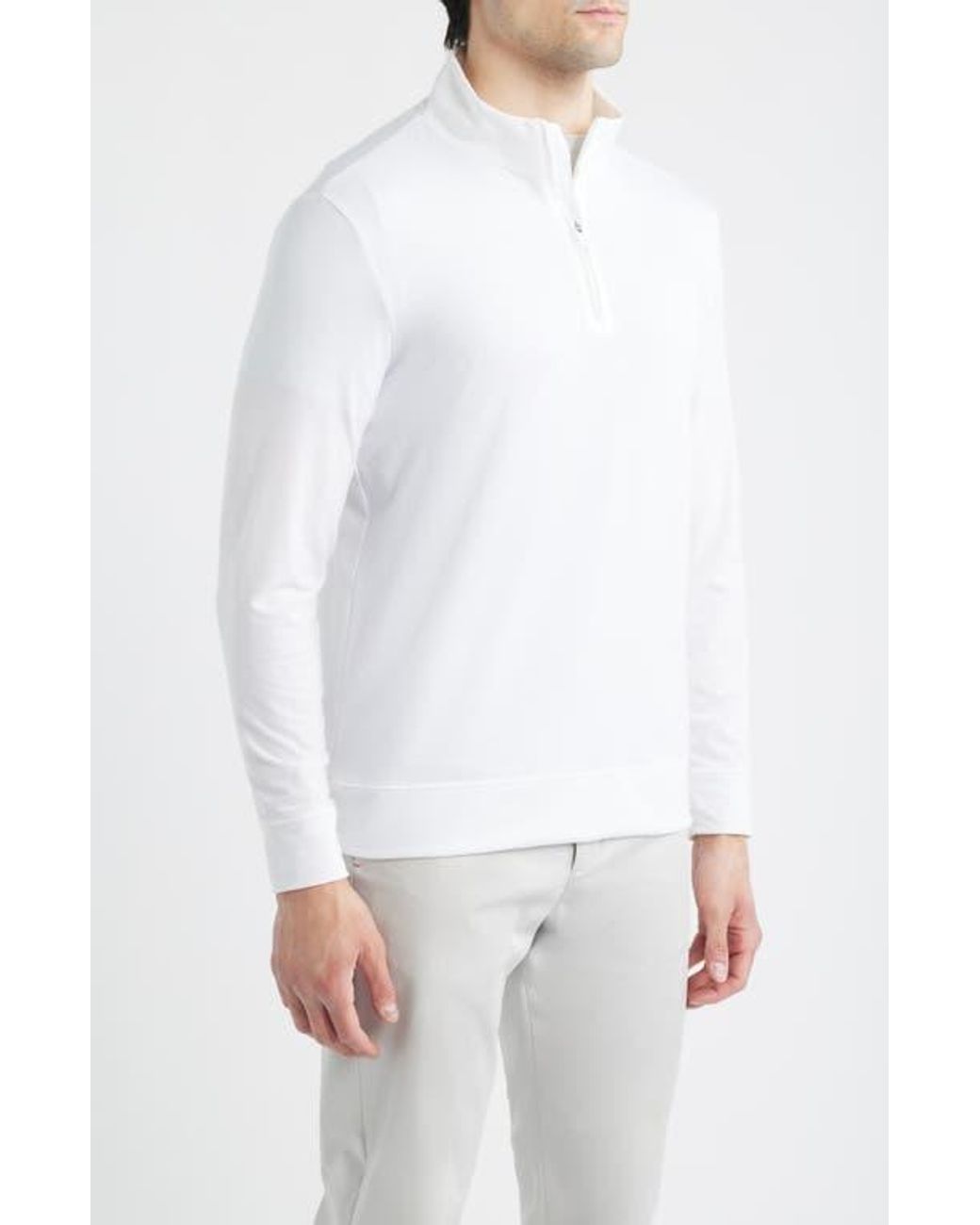 G/FORE Luxe Quarter Zip Golf Pullover in White for Men | Lyst