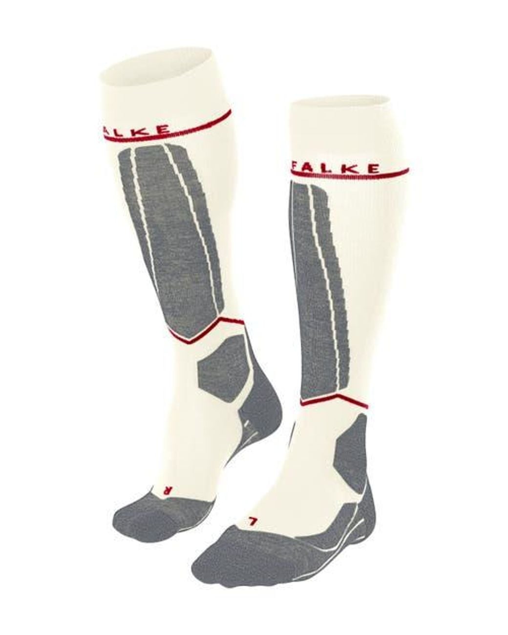 Falke White Sk4 Advanced Compression Light Ski Socks