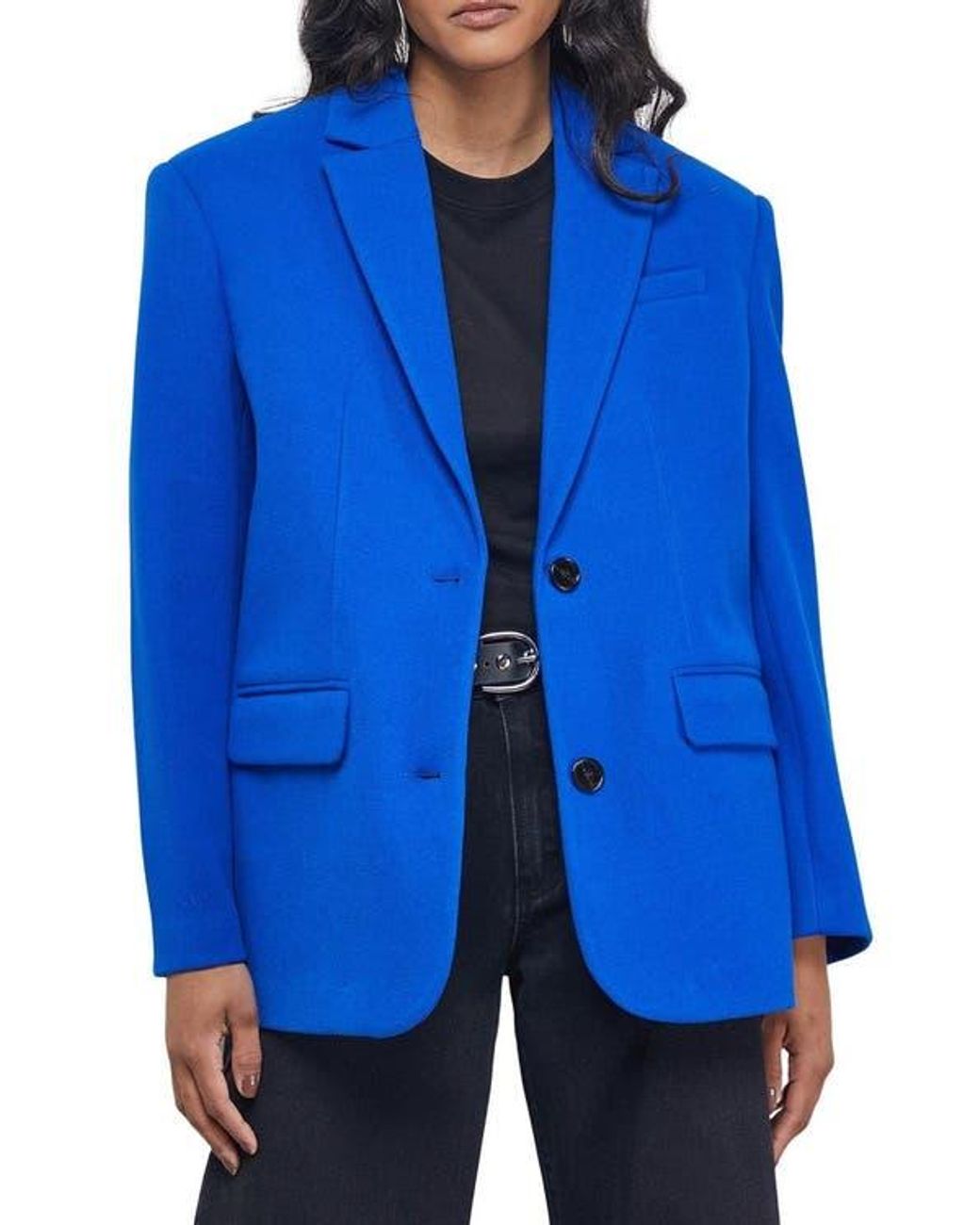 Warehouse Blue Oversized Blazer Coat