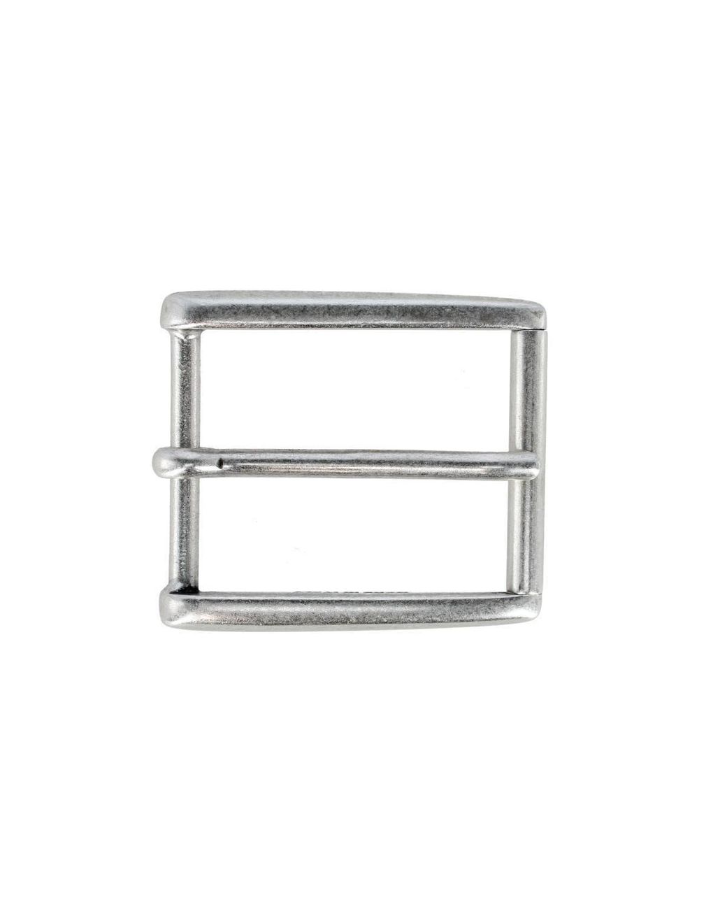Trafalgar White 35Mm Rectangular Classic Solid Brass Roller Harness Belt Buckle for men