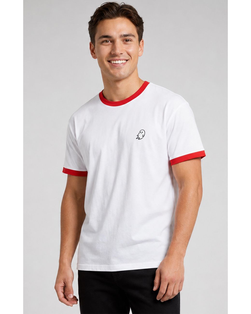 Alix White Ghost Jersey Ringer Tee for men