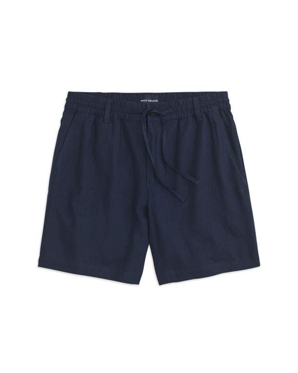 Mack Weldon Blue Linen Blend Drawstring Shorts for men