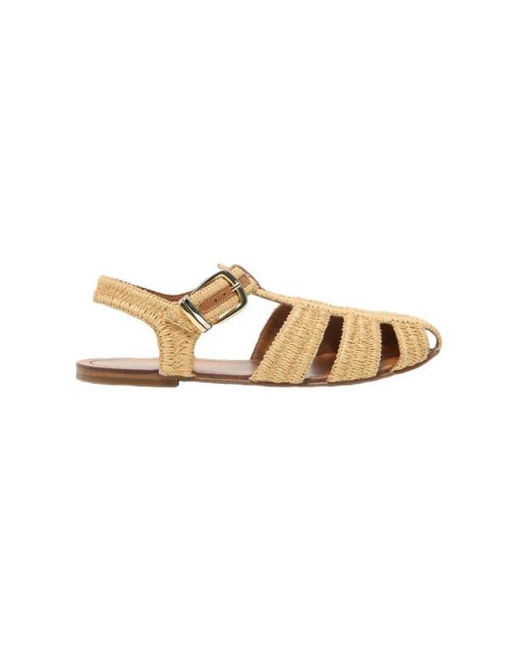 Maje Metallic Flat Strap Sandals