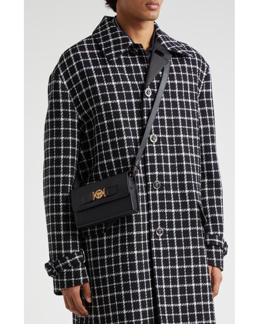 Versace Black Medusa Biggie Crossbody Bag for men