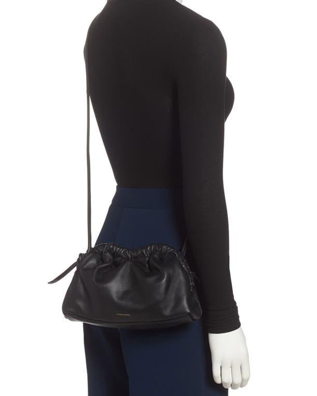 Mansur Gavriel Black Mini Cloud Leather Clutch