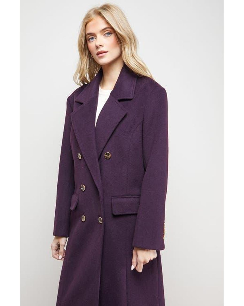 Oasis Purple Maxi Tailored Coat