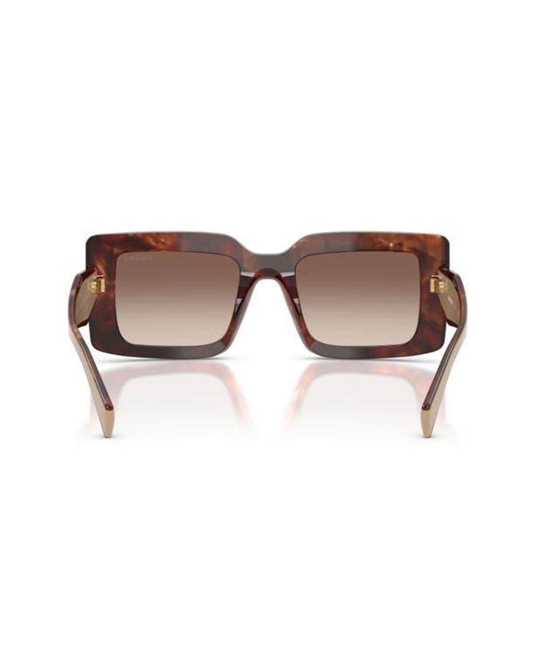 Prada Brown 53Mm Rectangular Sunglasses