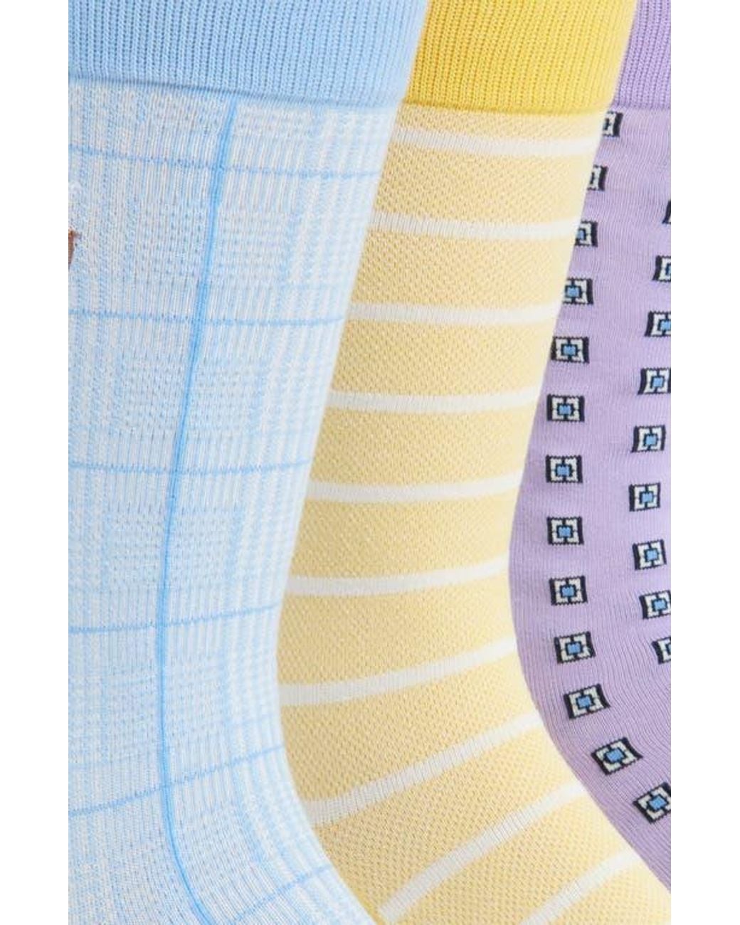 Polo Ralph Lauren Blue Assorted 3-Pack Geometric & Stripe Dress Socks for men