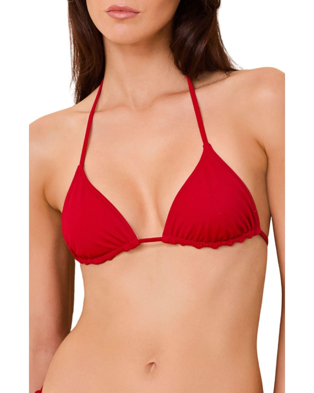 Solid & Striped Red The Iris Reversible Halter Triangle Bikini Top