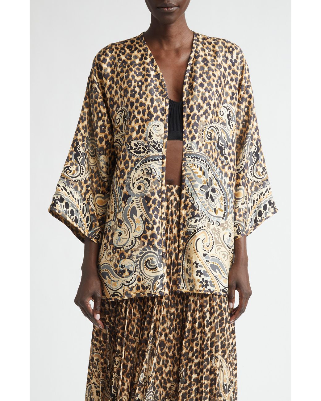 Etro Natural Kesa Print Silk Jacket