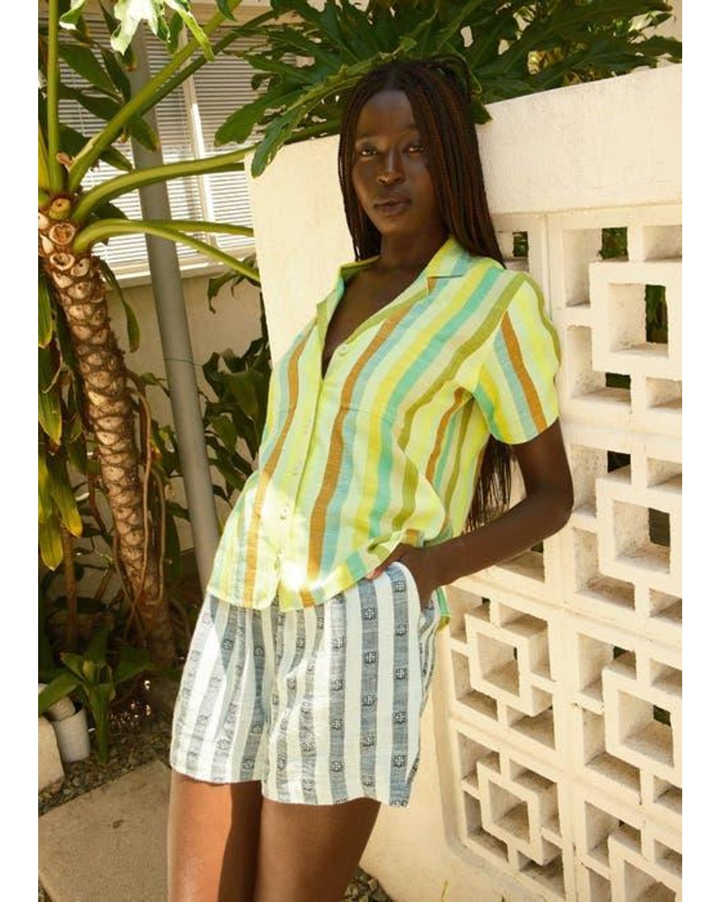 Ace & Jig Yellow Kenna Flutter Sleeve Blouse