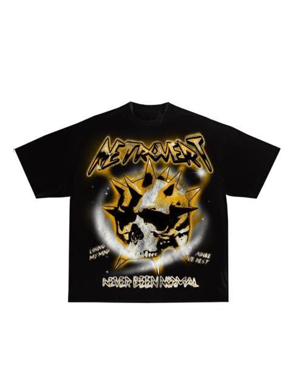 RETROVERT Black Skull Tee for men