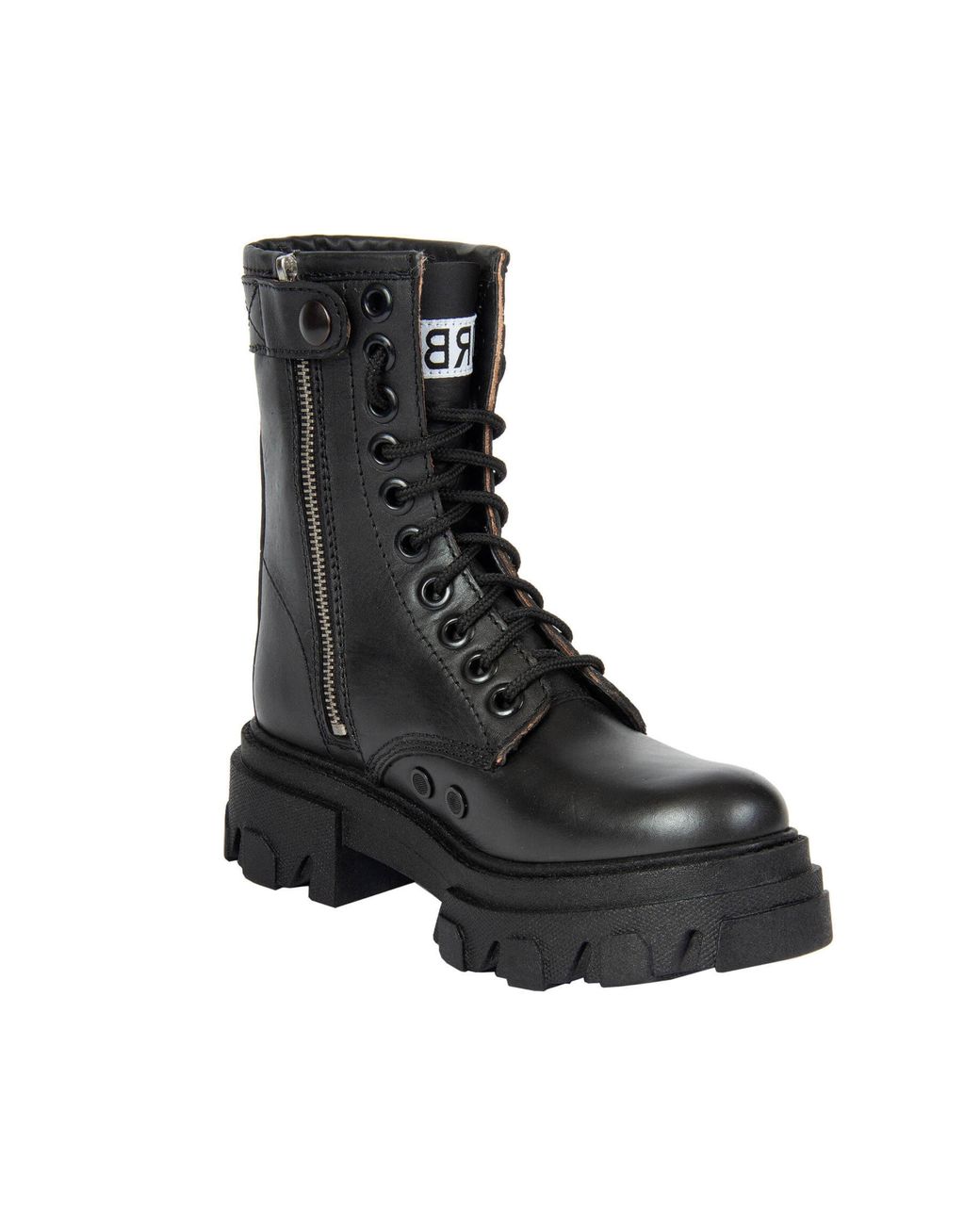 Urbnkicks Black Leather Combat Boots
