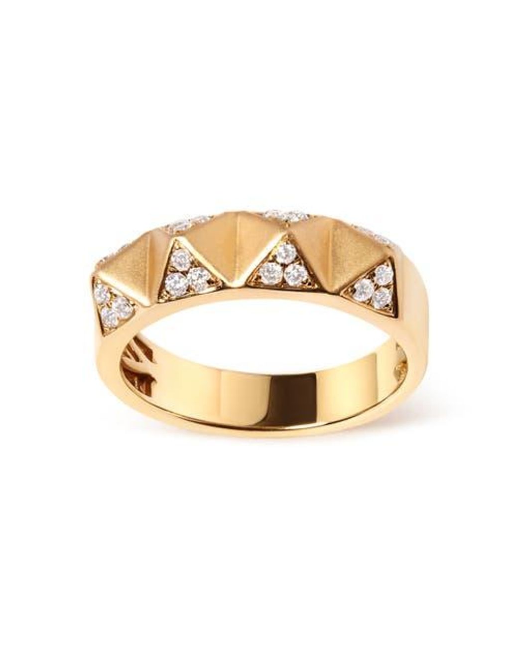 Haus of Brilliance 14K 1/4Cttw Diamond Pyramid Band Ring in Metallic | Lyst