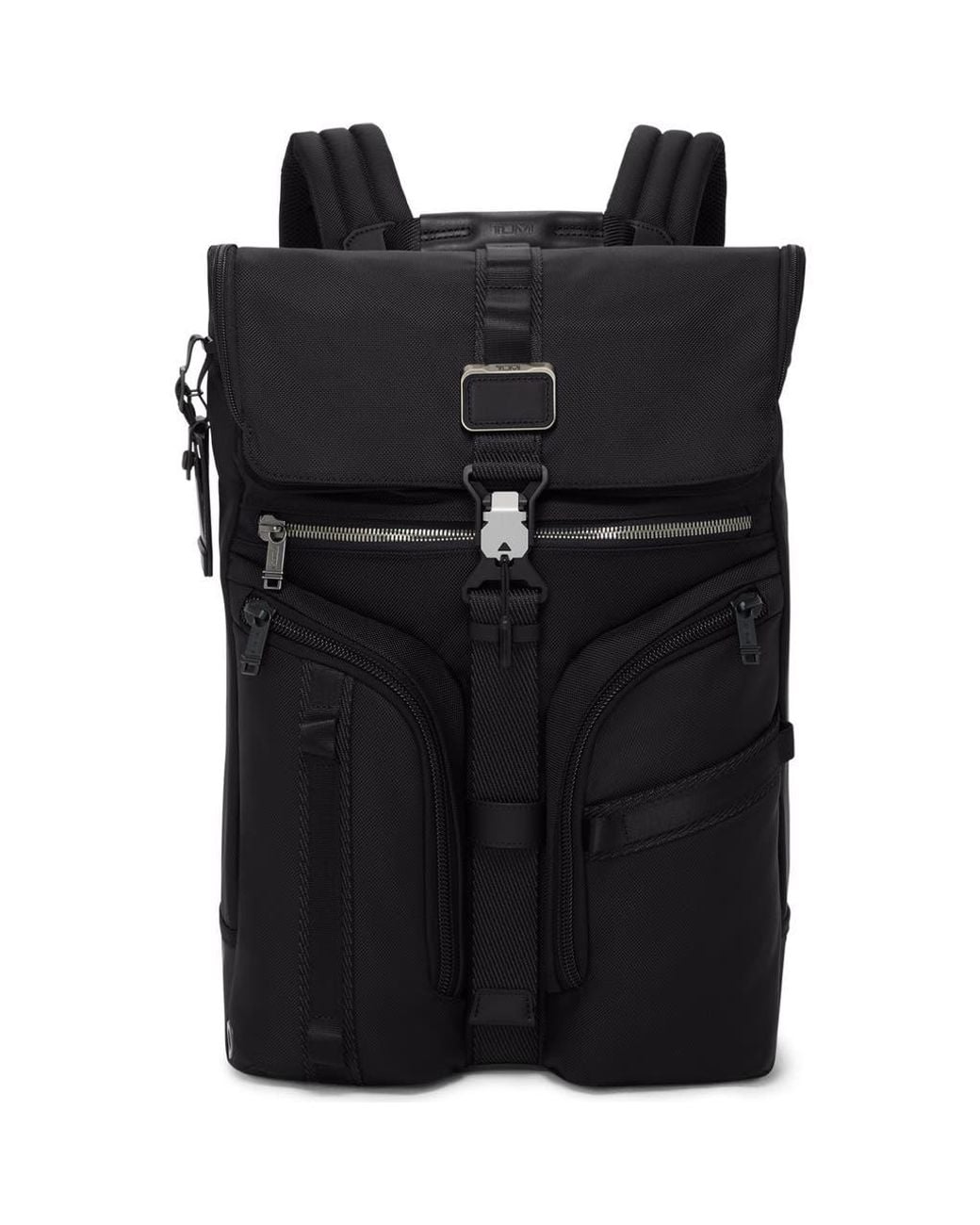 Tumi Black Surveillance Front Flap Backpack