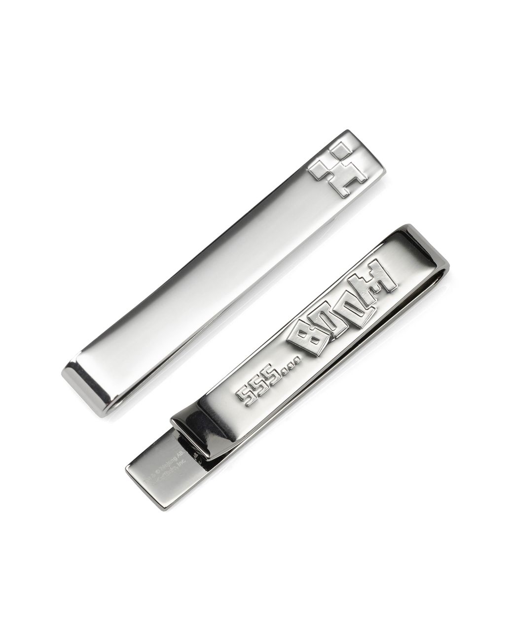 Cufflinks Inc. Metallic Minecraft Creeper Hidden Message Bar Tie for men