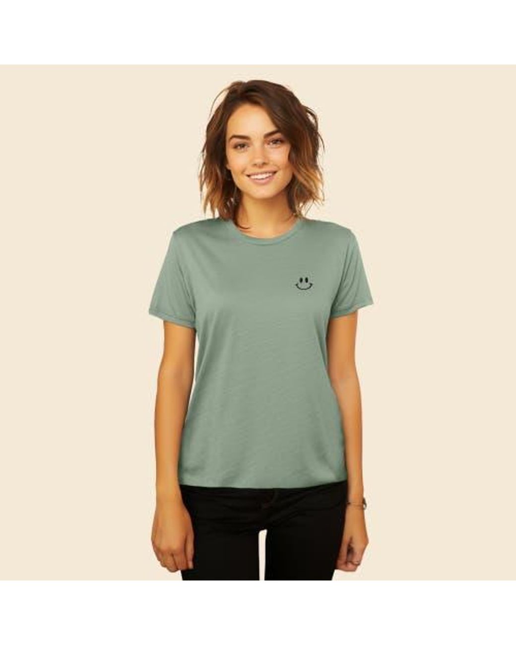 Alix Green Smile Face Tee