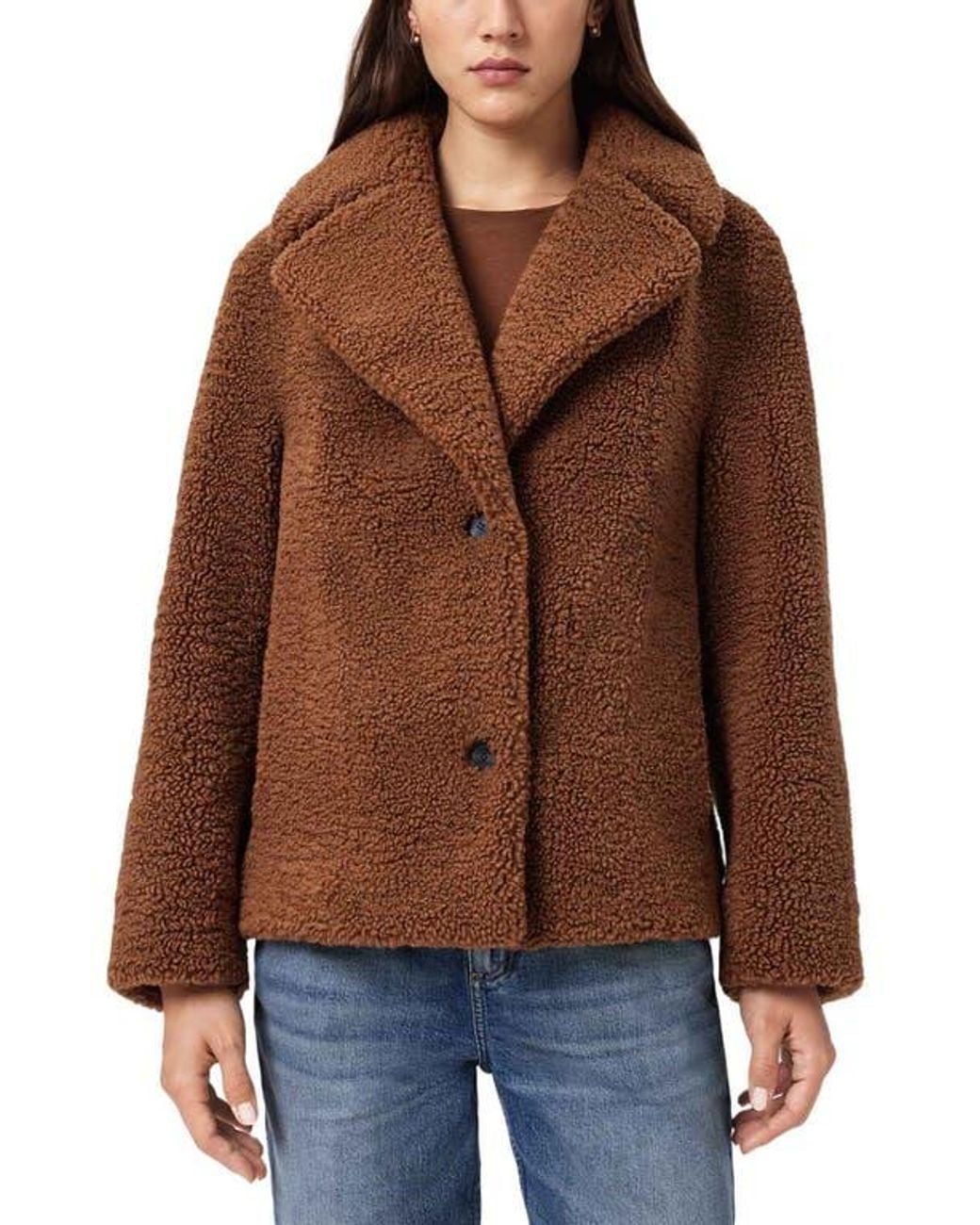AllSaints Brown Eddie Teddy Jacket