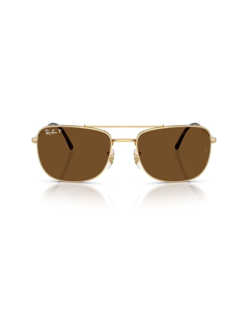 Ray-Ban Brown 62Mm Polarized Rectangular Sunglasses for men