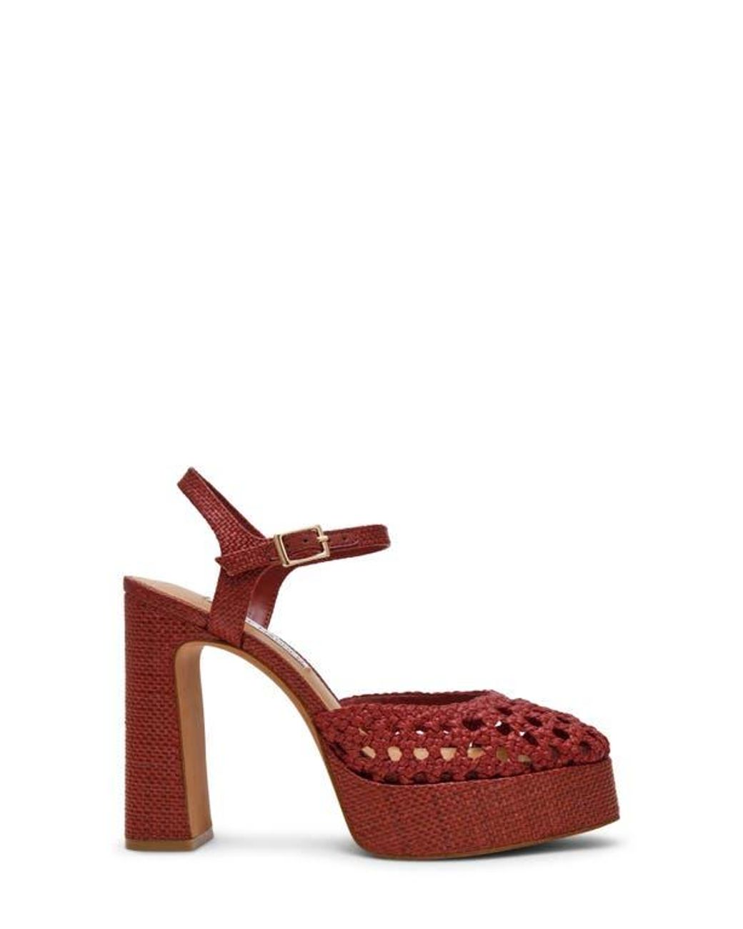 Steve Madden Red Lexie Ankle Strap Platform Pump